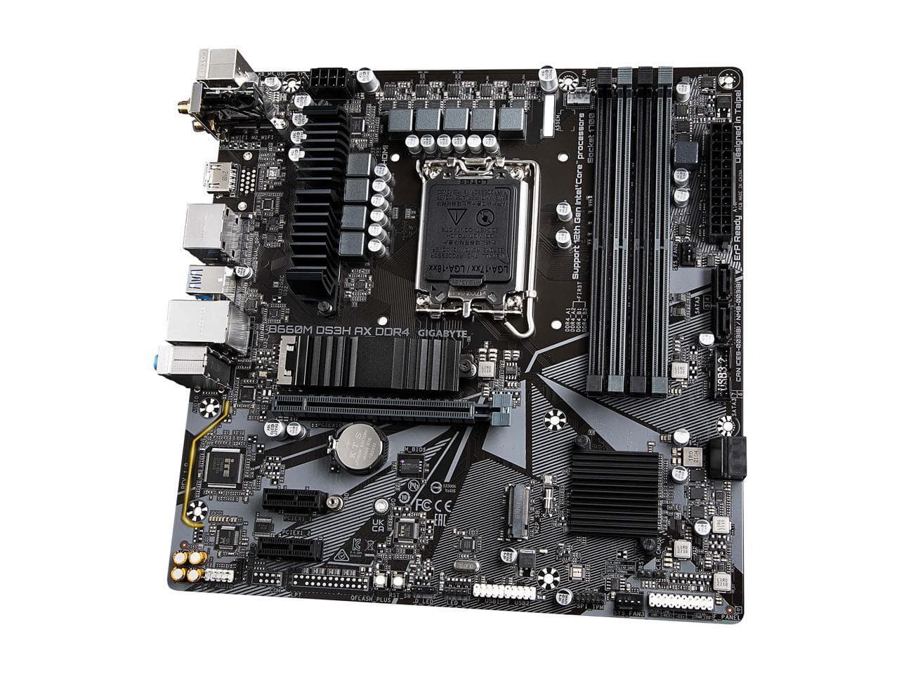 PLACA de BAZA Gigabyte "B660M DS3H AX D4", skt LGA 1700, mATX, Intel B660, 4 x DDR4, max. 128 GB, 4 x SATA, 2 x M.2, 7.1, "B660M DS3H AX D4"