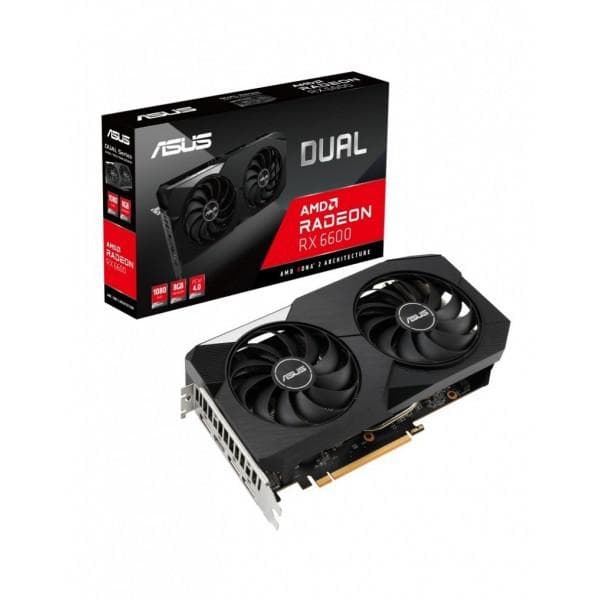 PLACA VIDEO ASUS "Radeon DUAL RX 6600", 8 GB GDDR6 128 biti, PCI Express 4.0 x 16, HDMI DisplayPort x 3, sistem racire aer, "DUAL-RX6600-8G"