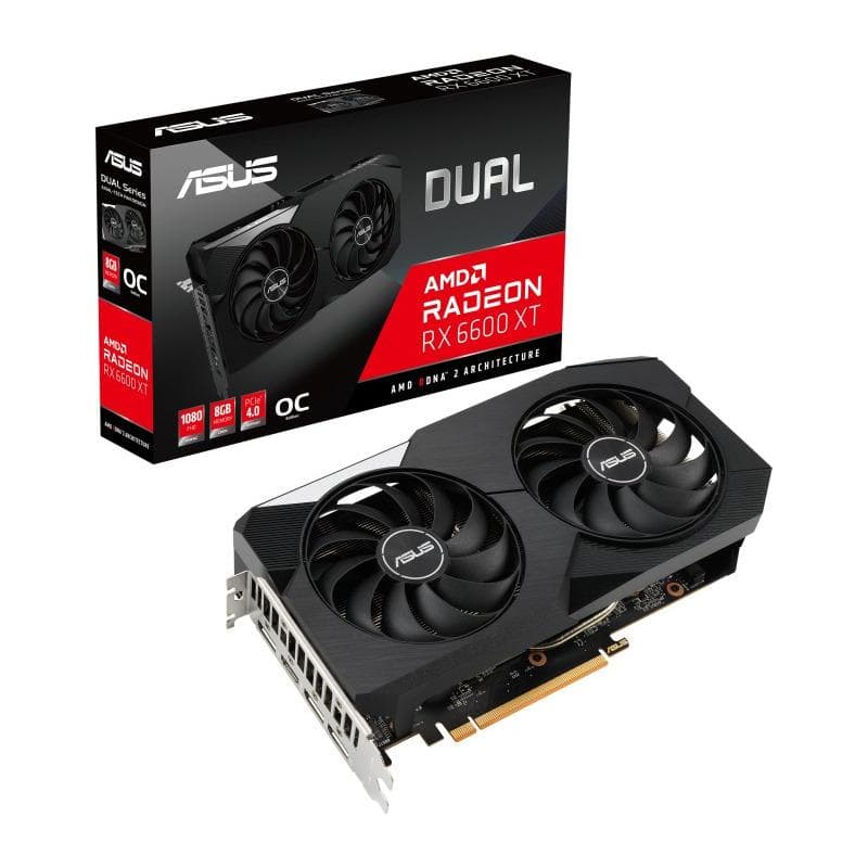 PLACA VIDEO ASUS "Dual Radeon RX 6600 XT OC", 8 GB GDDR6 128 biti, PCI Express 4.0 x 16, HDMI DisplayPort x 3, sistem racire aer, "DUAL-RX6600XT-O8G"