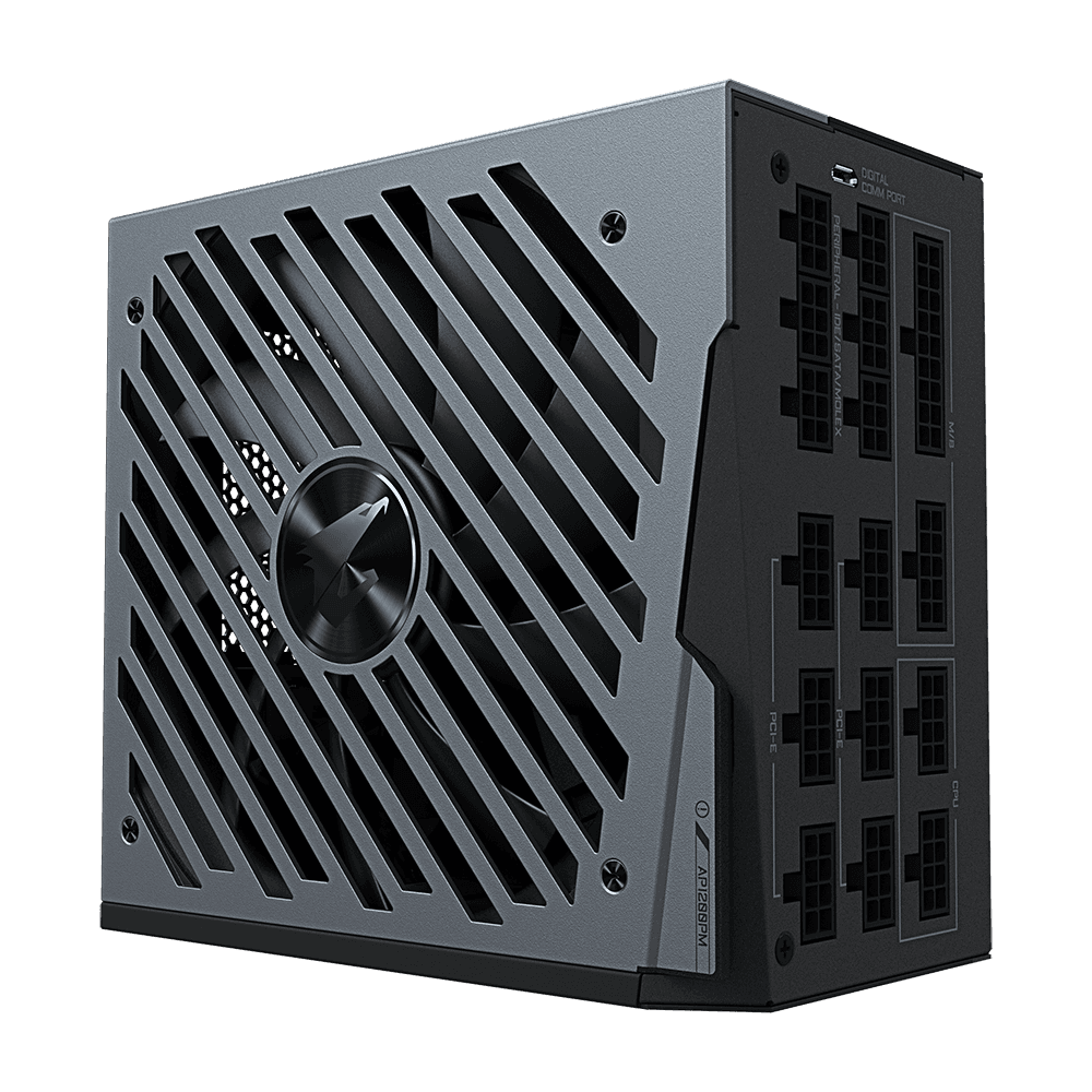 SURSA GIGABYTE, 1200 W, "Aorus P1200W 80+" modulara, ATX 12V, 140 mmx1, 80 Plus Pl, MB 20+4 pinx1,CPU 4+4 pinx2, PCI-E 6+2 pinx10, SATAx16, MOLEX 4-pinx6, Floppyx2, "GP-AP1200PM" — miniatură