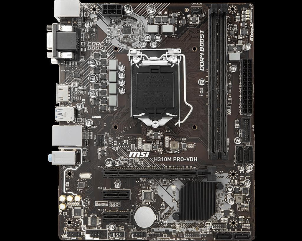 PLACA de BAZA MSI "H310M PRO-VDH", skt LGA 1151, mATX, Intel H310, 2 x DDR4, max. 32 GB, 4 x SATA, nu x M.2, 7.1, "H310M PRO-VDH"