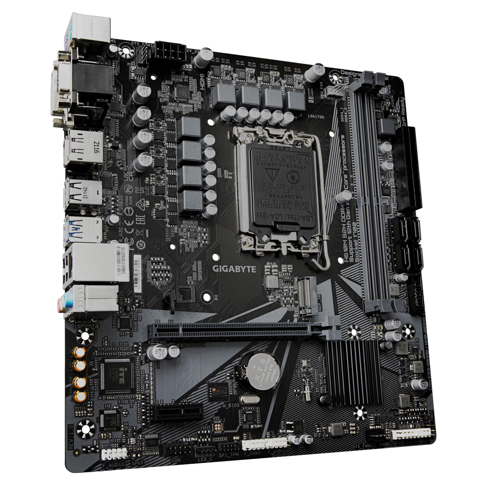 PLACA de BAZA Gigabyte "H610M S2H DDR4", skt LGA 1700, mATX, Intel H610, 2 x DDR4, max. 64 GB, 4 x SATA, 1 x M.2, 7.1, "H610M S2H DDR4"