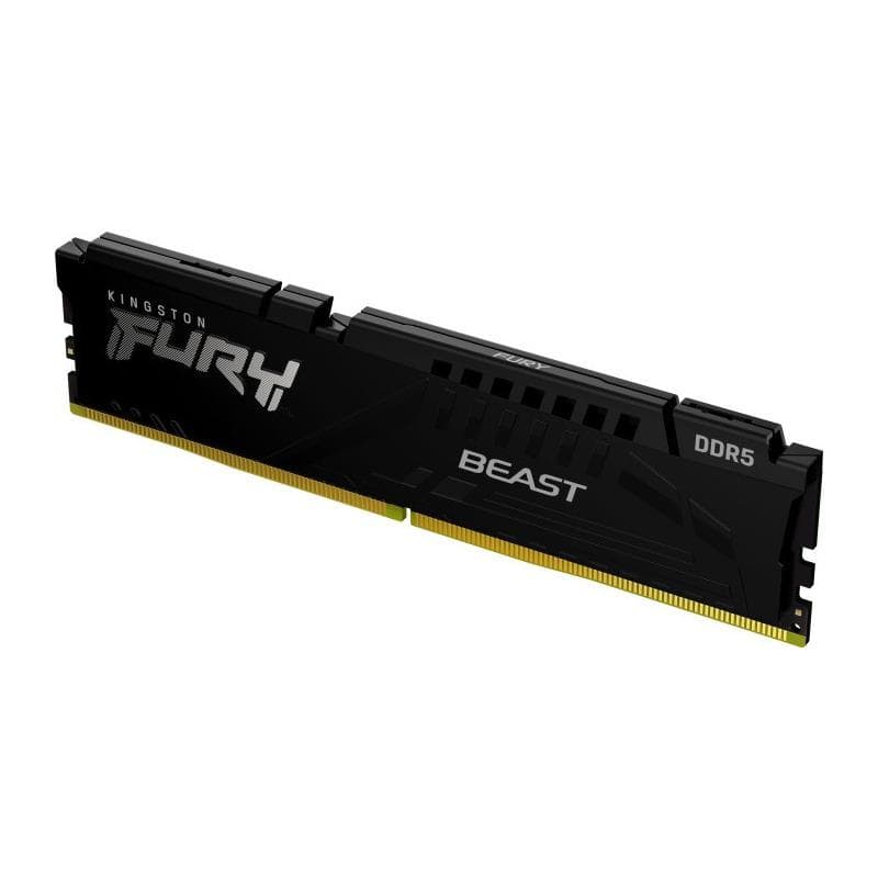 Memorie DDR Kingston Fury Beast DDR5 16 GB, frecventa 6000 MHz, 1 modul, radiator, "KF560C40BB-16" — miniatură