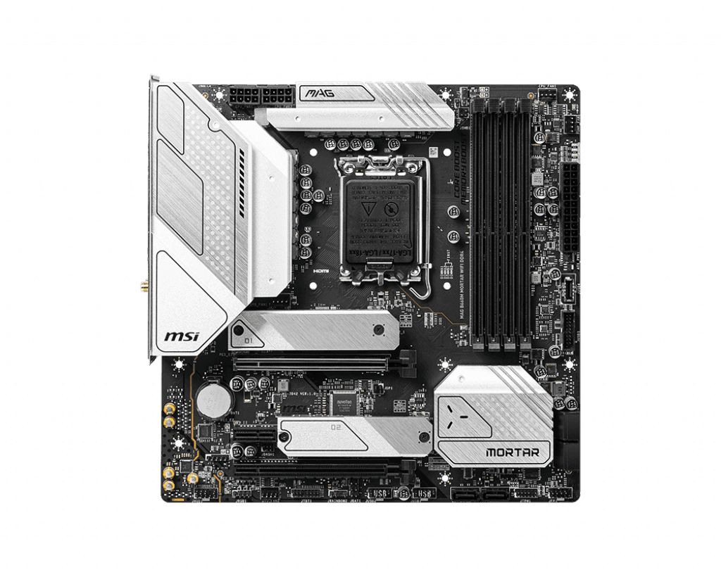 PLACA de BAZA MSI "MAG B660M MORTAR W", skt LGA 1700, mATX, Intel B660, 4 x DDR4, max. 128 GB, 4 x SATA, 2 x M.2, 7.1, "MAG B660M MORTAR W"