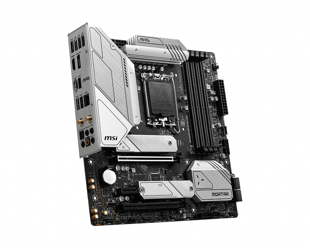 PLACA de BAZA MSI "MAG B660M MORTAR W", skt LGA 1700, mATX, Intel B660, 4 x DDR4, max. 128 GB, 4 x SATA, 2 x M.2, 7.1, "MAG B660M MORTAR W" — miniatură
