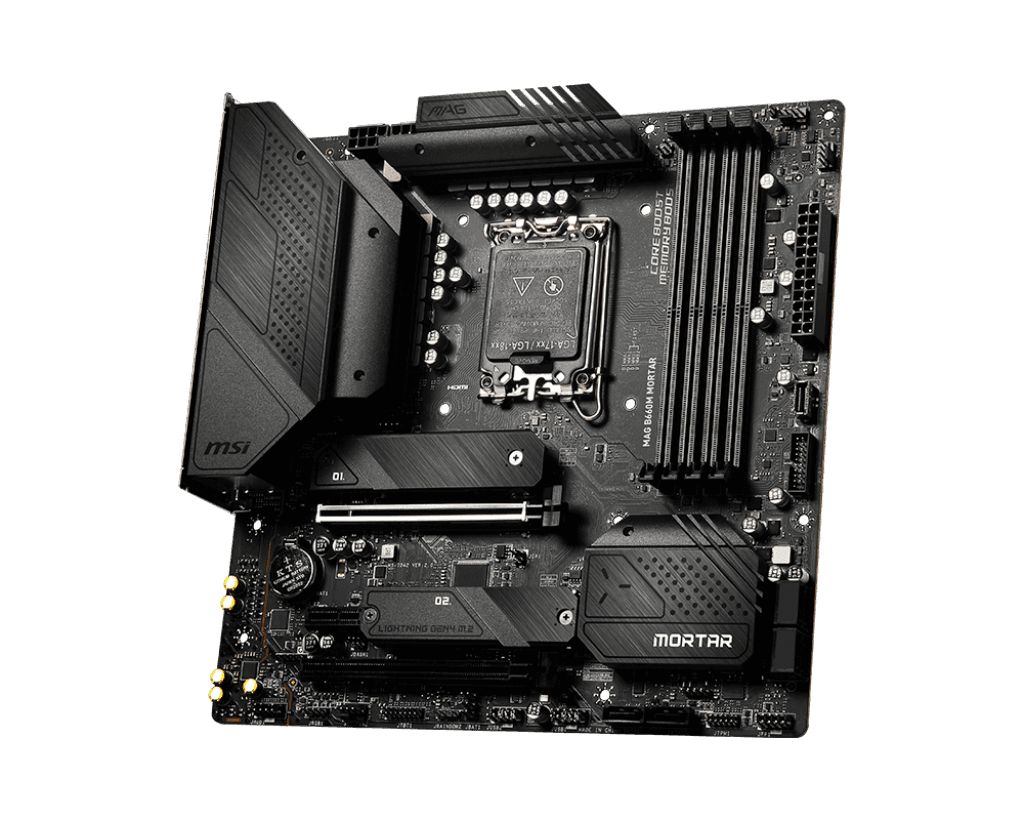 PLACA de BAZA MSI "MAG B660M MORTAR", skt LGA 1700, mATX, Intel B660, 4 x DDR4, max. 128 GB, 4 x SATA, 2 x M.2, 7.1, "MAG B660M MORTAR" — miniatură