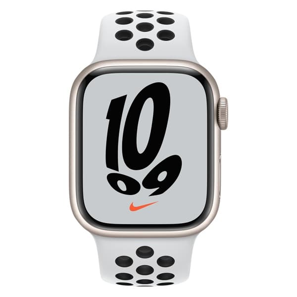 SMARTWATCH Apple Watch Nike S7 GPS, 41mm Starlight Aluminium Case with Pure Platinum/Black Nike Sport Band "mkn33wb/a"