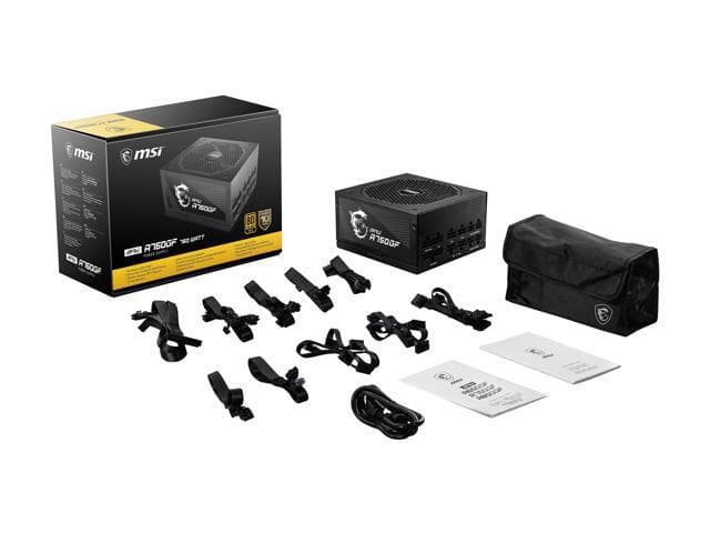 SURSA MSI, 750 W, "MPG A750GF" modulara, ATX 12V, fan 140 mm x 1, 80 Plus Gold, MB 20+4 pin x 1, CPU 4+4 pin x 2, PCI-E 6+2 pin x 6, SATA x 8, MOLEX 4-pin x 4, "MPG A750GF" — miniatură