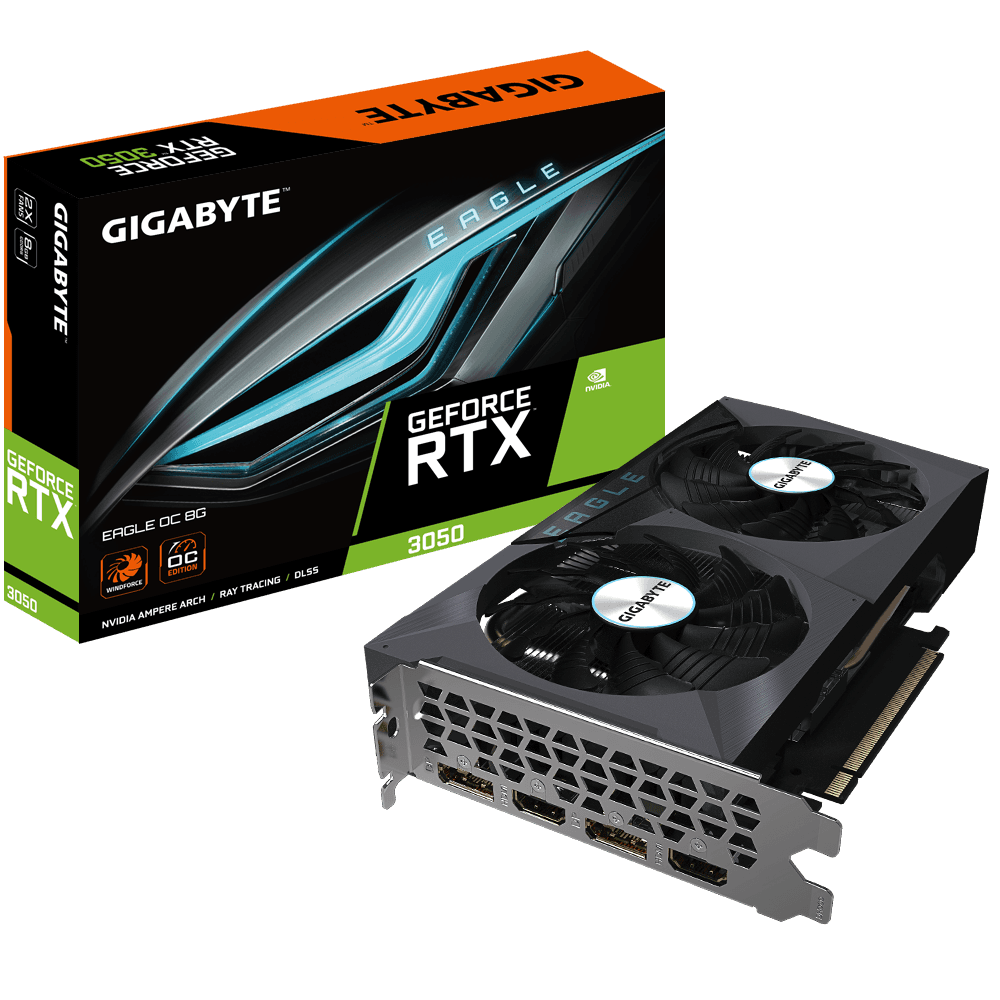 PLACA VIDEO GIGABYTE "GeForce RTX 3050 EAGLE OC", 8 GB GDDR6 128 biti, PCI Express 4.0 x 16, HDMI x 2 DisplayPort x 2, sistem racire aer, "N3050EAGLE OC-8G"