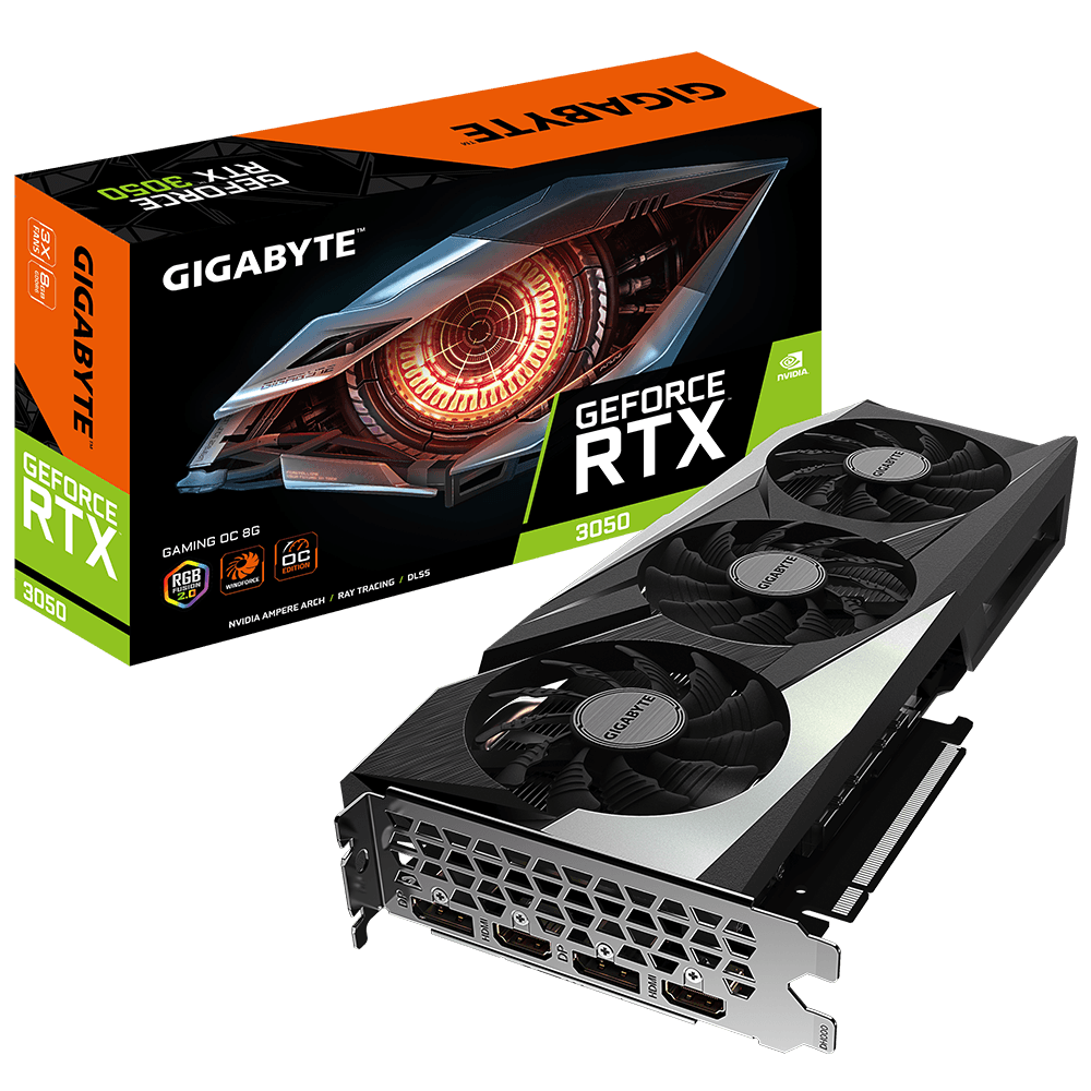 PLACA VIDEO GIGABYTE "GeForce RTX 3050 GAMING OC", 8 GB GDDR6 128 biti, PCI Express 4.0 x 16, HDMI x 2 DisplayPort x 2, sistem racire aer, "N3050GAMING OC-8G"