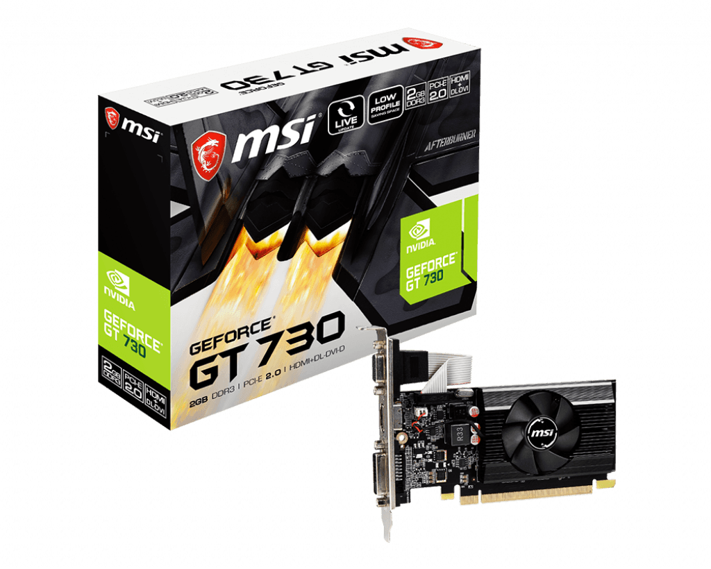 PLACA VIDEO MSI "GeForce GT 730", 2 GB GDDR3 64 biti, PCI Express 2.0 x 16, HDMI VGA DVI-D, sistem racire aer, "N730K-2GD3/LP"