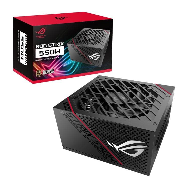 SURSA ASUS, 550 W, "ROG-STRIX-550G" modulara, ATX 12V, fan 135mm x 1, 80 Plus Gold, MB 20+4 pin x 1, CPU 4+4 pinx2, PCI-E 6+2 pinx2, SATAx8, MOLEX 4-pin x 3, "ROG-STRIX-550G" — miniatură