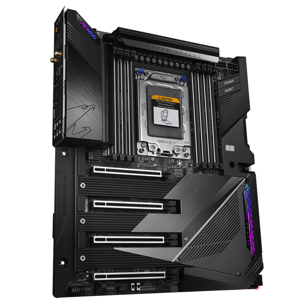 PLACA de BAZA Gigabyte "TRX40 AORUS XTREME", skt TRX4, XL-ATX, AMD TRX40, 8 x DDR4, max. 256 GB, 10 x SATA, 4 x M.2, 7.1, "TRX40 AORUS XTREME" — miniatură