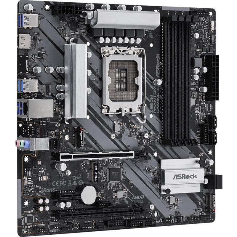 PLACA de BAZA Asrock "Z690 PHANTOM 4/D4", skt LGA 1700, ATX, Intel Z690, 4 x DDR4, max. 128 GB, 4 x SATA, 3 x M.2, 7.1, "Z690 PHANTOM 4/D4" — miniatură