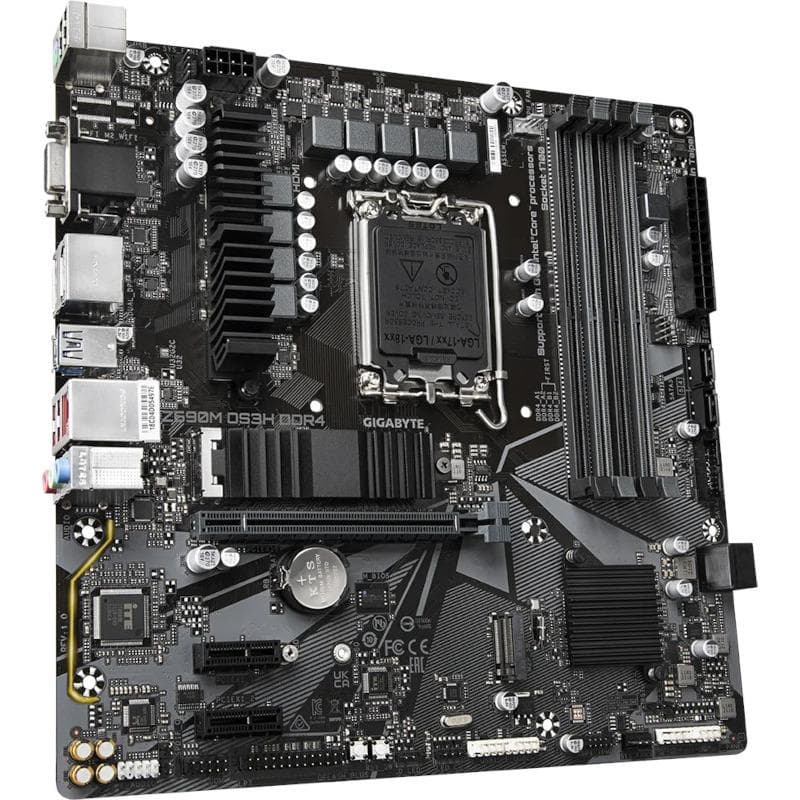 PLACA de BAZA Gigabyte "Z690M DS3H D4", skt LGA 1700, mATX, Intel Z690, 4 x DDR4, max. 128 GB, 4 x SATA, 2 x M.2, 7.1, "Z690M DS3H D4" — miniatură