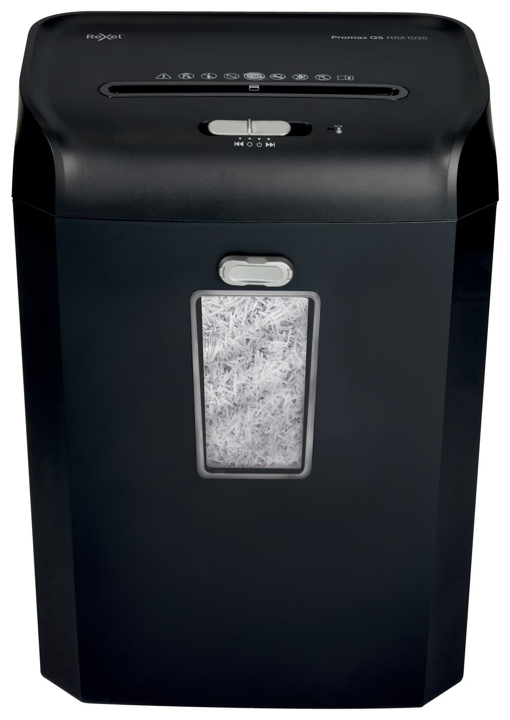 Distrugator manual documente Rexel PROMAX QS RSX1035, 10 coli, P4, cross-cut (tip confeti), cos 35 litri, negru, "2104585EU"