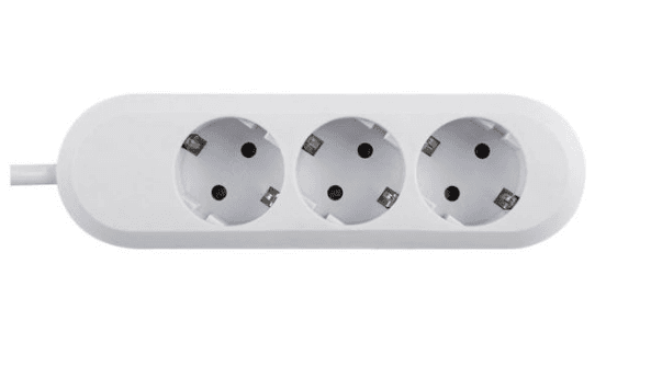 PRELUNGITOR Bachmann, Schuko x 3, conectare prin Schuko (T), cablu 3 m, fara protectie, alb, "387.271R"