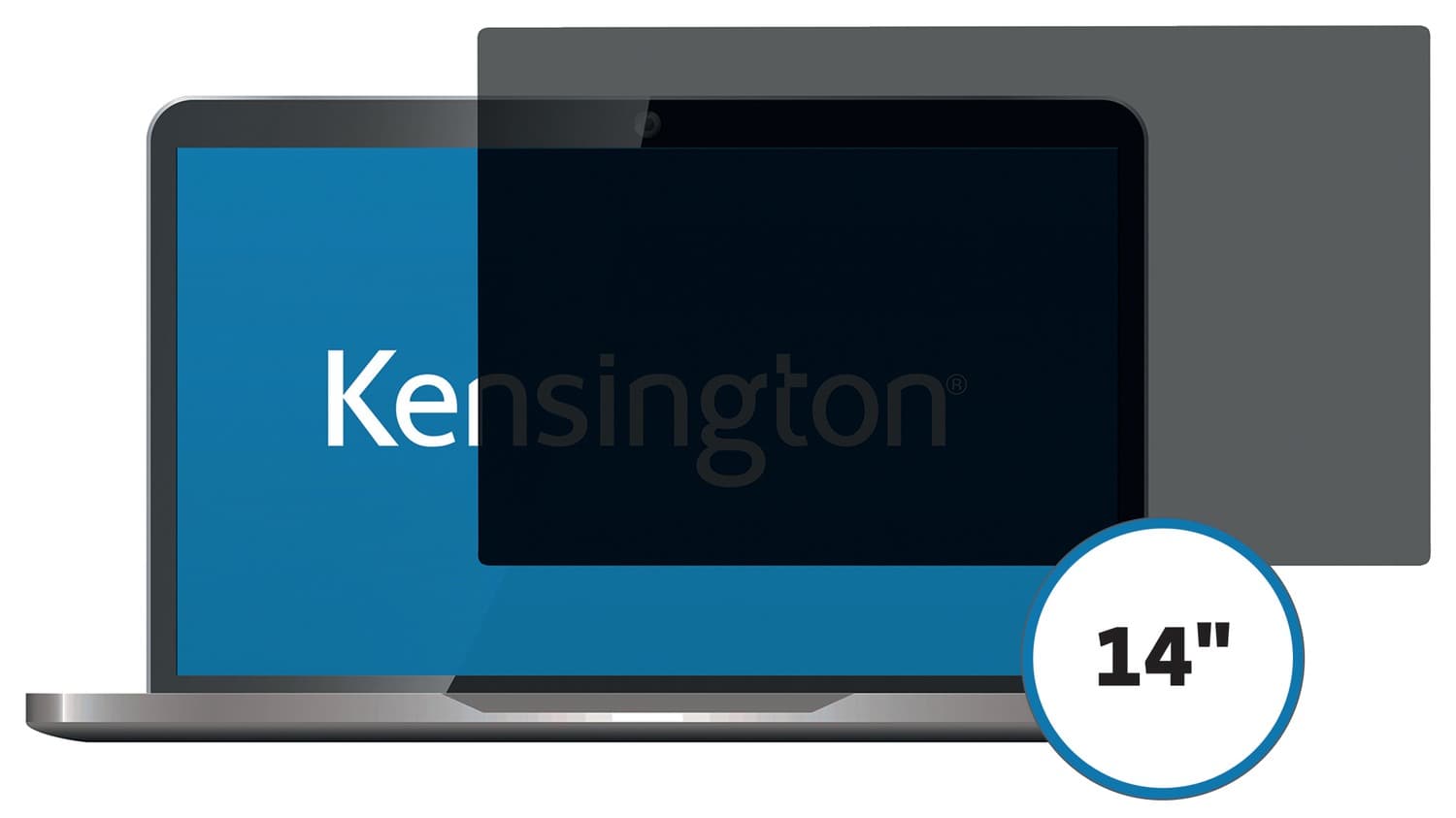 FILTRU confidentialitate KENSINGTON, pentru 14", 16:9, 2 zone, detasabil, limiteaza campul vizual la 30grade, reduce lumina daunatoare cu pana la 42%, 270x5x455mm, 0.205Kg, "626462" — miniatură