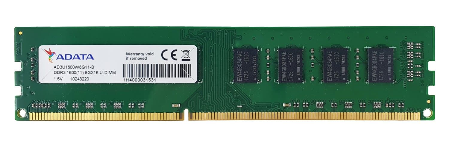 Memorie DDR Adata DDR3 8 GB, frecventa 1600 MHz, 1 modul, "AD3U1600W8G11-S"