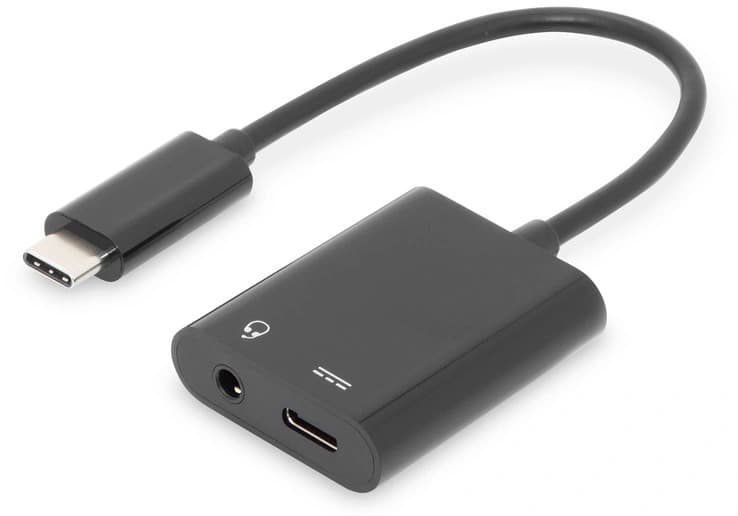 DIGITUS AK-300400-002-S Cable USB 3.1 Type C Gen.2 SuperSpeed+ 10Gbps Mini Jack 3.5mm + Type USB C black "AK-300400-002-S"