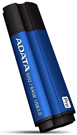 MEMORIE USB 3.1 ADATA 64 GB, cu capac, carcasa aluminiu, negru / albastru, "AS102P-64G-RBL" — miniatură