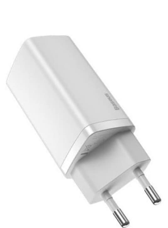 INCARCATOR retea Baseus GaN2 Lite, Quick Charge 65W, 1 x USB 5V/3A, 1 x USB Type-C 5V/3A, alb "CCGAN2L-B02" - 6953156232945 — miniatură