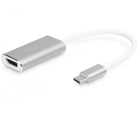 DIGITUS USB3.0 Typ C 4K HDMI grafik adaptor Alu case 20cm cable chipset CSL-C-001 white "DA-70836"