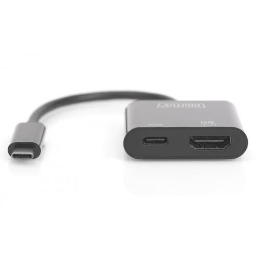 DIGITUS USB Type C to HDMI Adapter 4K/60Hz + USB C PD black "DA-70856" — miniatură