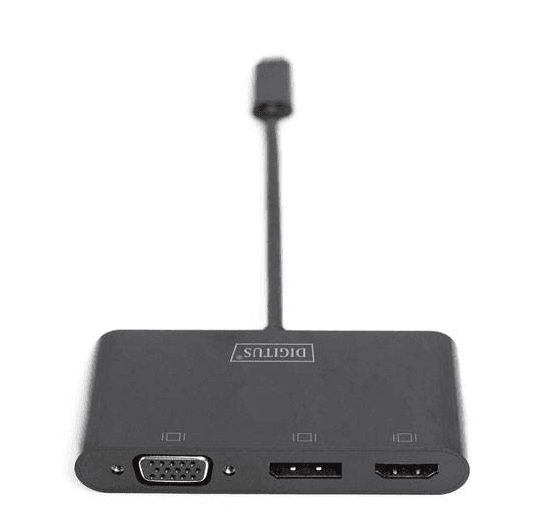 SPLITTER video DIGITUS DA-70859 Graphic Adapter HDMI/DP/VGA 4K 60Hz UHD/ FHD to USB 3.1 Type C audio black "DA-70859" — miniatură
