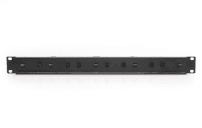 DIGITUS DN-97602-2 1U cable management panel 5x PVC cable rings 31x85mm rotatable replaceable black RAL 9005 "DN-97602-2" — miniatură