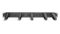 DIGITUS DN-97602-2 1U cable management panel 5x PVC cable rings 31x85mm rotatable replaceable black RAL 9005 "DN-97602-2" — miniatură