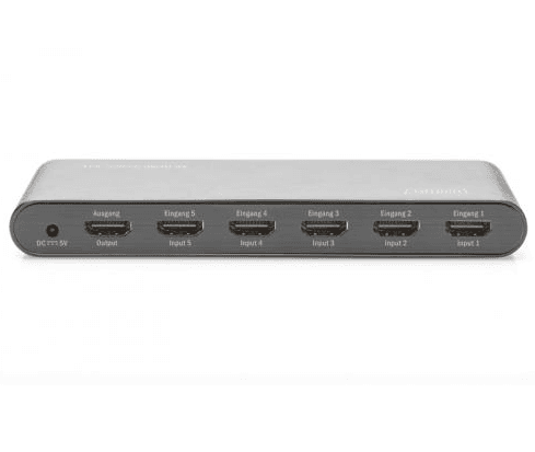 DIGITUS 4K HDMI 2.0 Switch 5x1 UHD 4K2K/60Hz Full 3D High Speed HDMI aluminum housing black "DS-45317" — miniatură