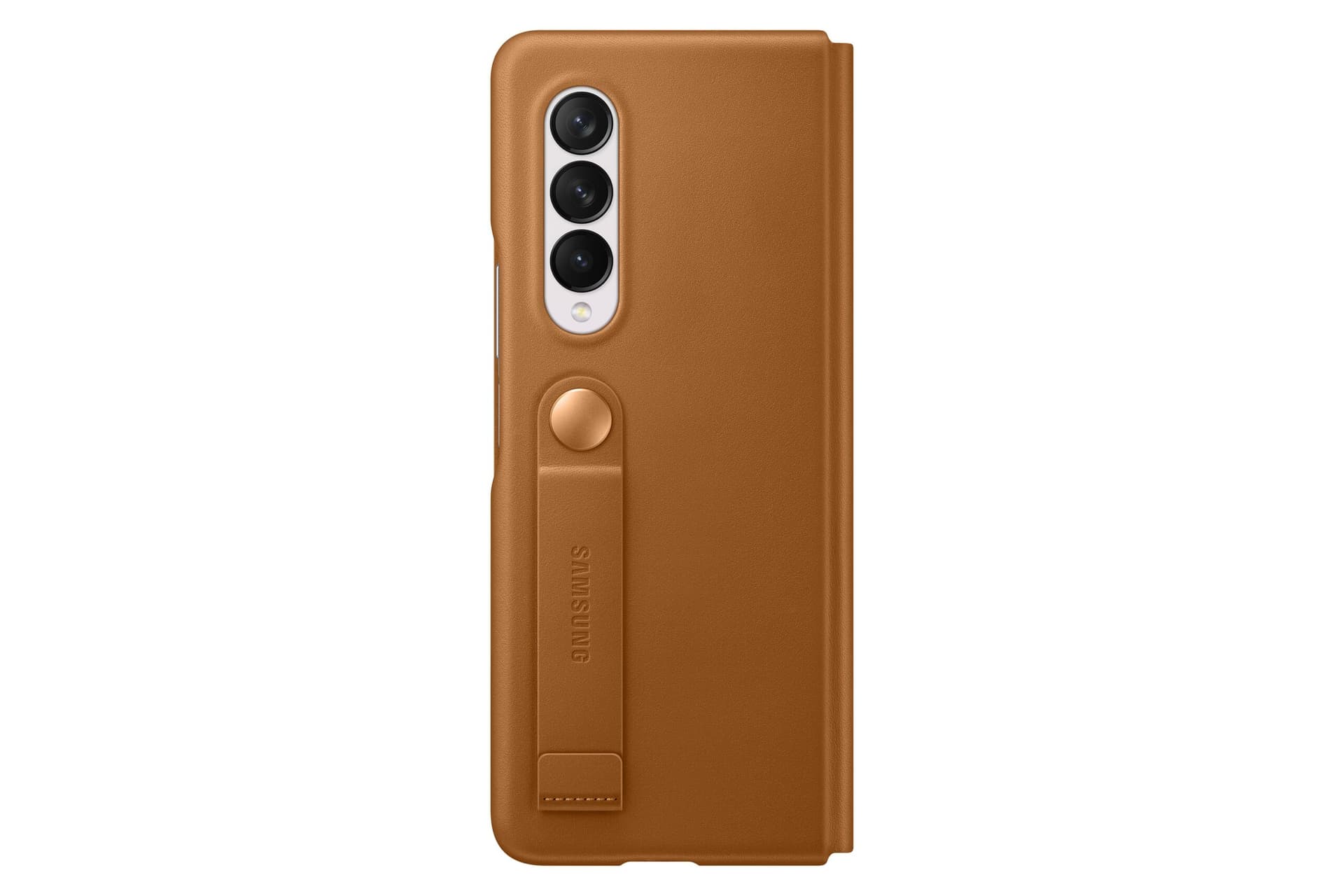 HUSA Smartphone Samsung, pt Galaxy Z Fold3, tip back cover (protectie spate), piele, ultrasubtire, maro, "EF-FF926LAEGWW" — miniatură