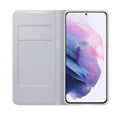 HUSA Smartphone Samsung, pt Galaxy S21+, tip smart book cover, poliuretan, Smart LED View, roz, "EF-NG996PPEGEE" — miniatură