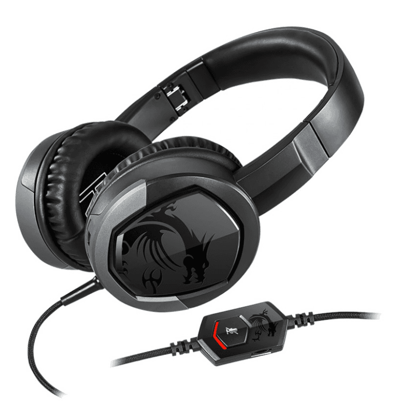 MSI Immerse GH30 V2 Stereo Over-ear GAMING Headset with In-line controller Headset has a lightweight foldable design, "IMMERSE GH30 V2" — miniatură