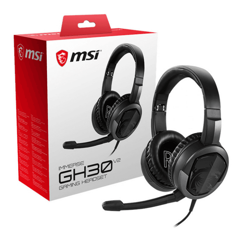 MSI Immerse GH30 V2 Stereo Over-ear GAMING Headset with In-line controller Headset has a lightweight foldable design, "IMMERSE GH30 V2" — miniatură