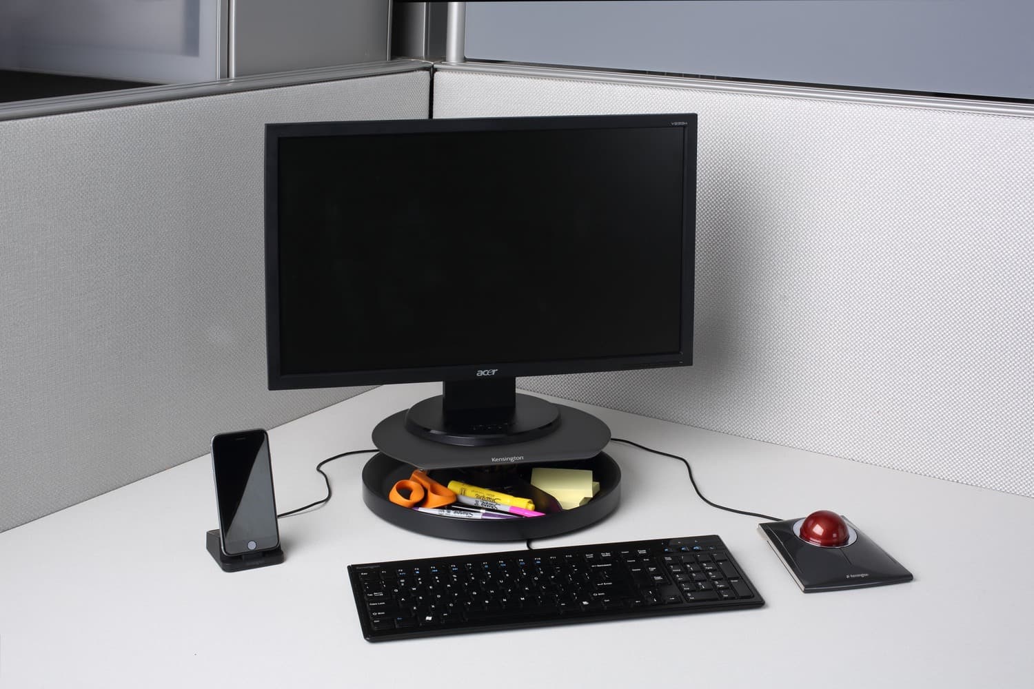 STAND fix KENSINGTON, pt 1 TV/monitor plat, diag. max 21 inch, orizontala, max 18 Kg, "K52787WW" — miniatură