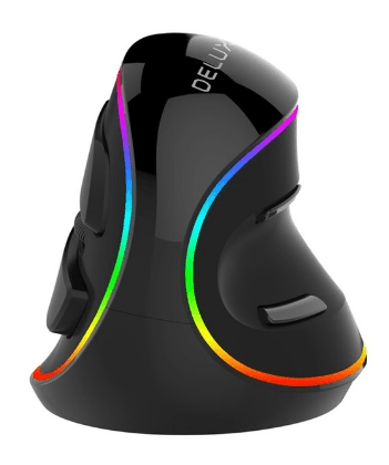 MOUSE DELUX, PC sau NB, cu fir, USB, optic, 4000 dpi, butoane/scroll 6/1, ergonomic, RGB light, negru, "M618PLUS-RGB-BK"