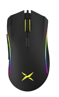 MOUSE DELUX, gaming, cu fir, USB, optic, 4000 dpi, butoane/scroll 7/1, RGB light, cablu braided, negru, "M625BU-BK"