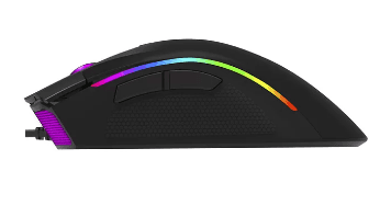 MOUSE DELUX, gaming, cu fir, USB, optic, 4000 dpi, butoane/scroll 7/1, RGB light, cablu braided, negru, "M625BU-BK" — miniatură
