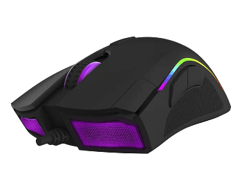 MOUSE DELUX, gaming, cu fir, USB, optic, 4000 dpi, butoane/scroll 7/1, RGB light, cablu braided, negru, "M625BU-BK" — miniatură
