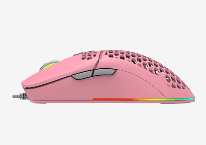MOUSE DELUX, gaming, cu fir, USB, optic, 7200 dpi, butoane/scroll 7/1, RGB light, cablu braided, roz, "M700A-P" — miniatură