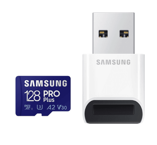 Card memorie Samsung PRO Plus + Cititor USB carduri micro-SDXC, MB-MD128KB/WW, 128GB, "MB-MD128KB/WW"