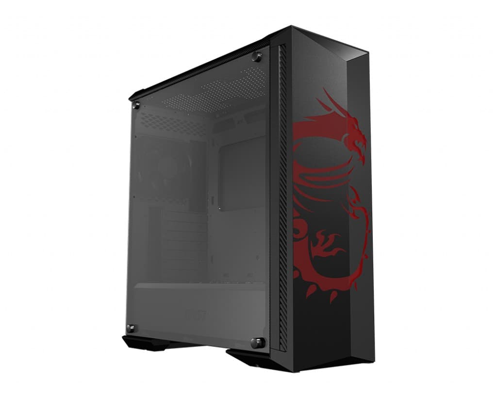 CARCASA MSI Middle Tower, E-ATX, "MPG GUNGNIR 100D", fara sursa, sticla securizata, fan x 1, USB 3.0 x 2, Jack 3.5 mm x 1, mesh pt. filtrare praf, negru, "MPG GUNGNIR 100D"