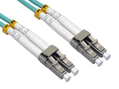 Patch cord | FO | 5 metri | LSZH | Aqua | LANmark | Multimode OM4 | Duplex LC-SC — miniatură