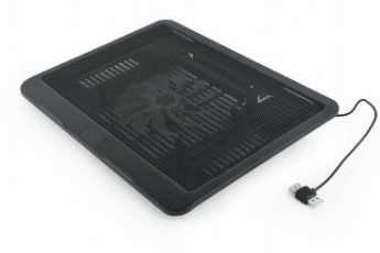 STAND GEMBIRD notebook 15", sita metal, fan 12cm, LED light, black, NBS-1F15-04" — miniatură
