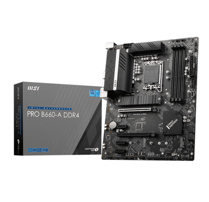 PLACA de BAZA MSI "PRO B660-A DDR4", skt LGA 1700, mATX, Intel B660, 4 x DDR4, max. 128 GB, 4 x SATA, 2 x M.2, 7.1, "PRO B660-A DDR4"