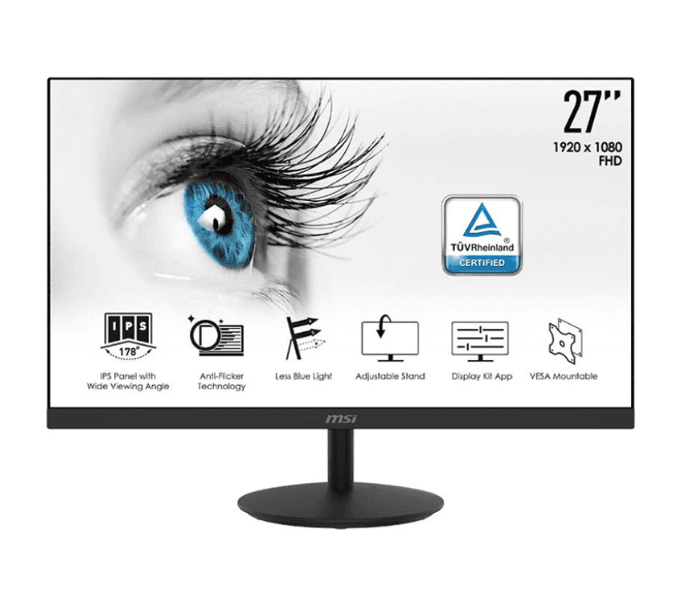 MONITOR MSI - gaming 27 inch, home | office, IPS, Full HD (1920 x 1080), Wide, 250 cd/mp, 5 ms, VGA | HDMI, "PRO MP271"