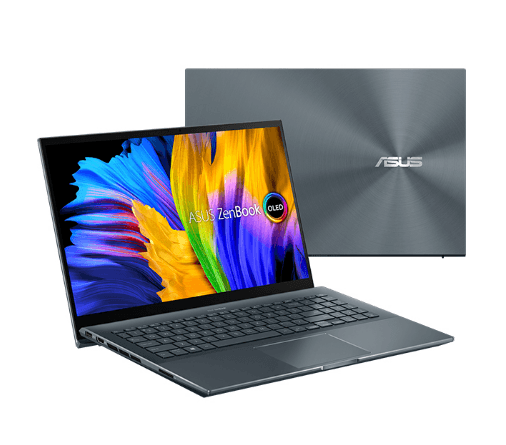 NOTEBOOK Asus, "Zenbook Pro 15" 15.6 inch, AMD Ryzen 7 5800U, 16 GB DDR4, SSD 1 TB, nVidia GeForce RTX 3050 Ti, Windows 11 Pro, "UM5500QE-KY204X" ( — miniatură