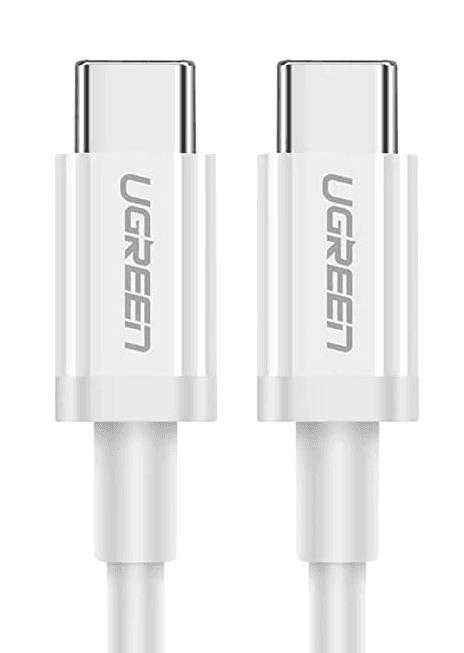 CABLU alimentare si date Ugreen, "US264", Fast Charging Data Cable pt. smartphone, USB Type-C la USB Type-C 60W/3A, nickel plating, PVC, 2m, alb "60520" - 6957303865208